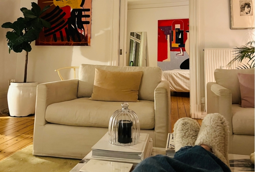 Sofa hygge efterår sutsko