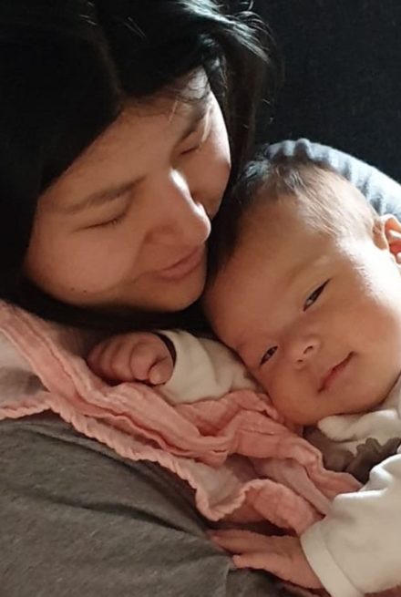 Mor sammen med sin baby