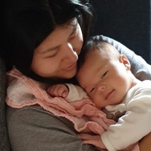 Mor sammen med sin baby